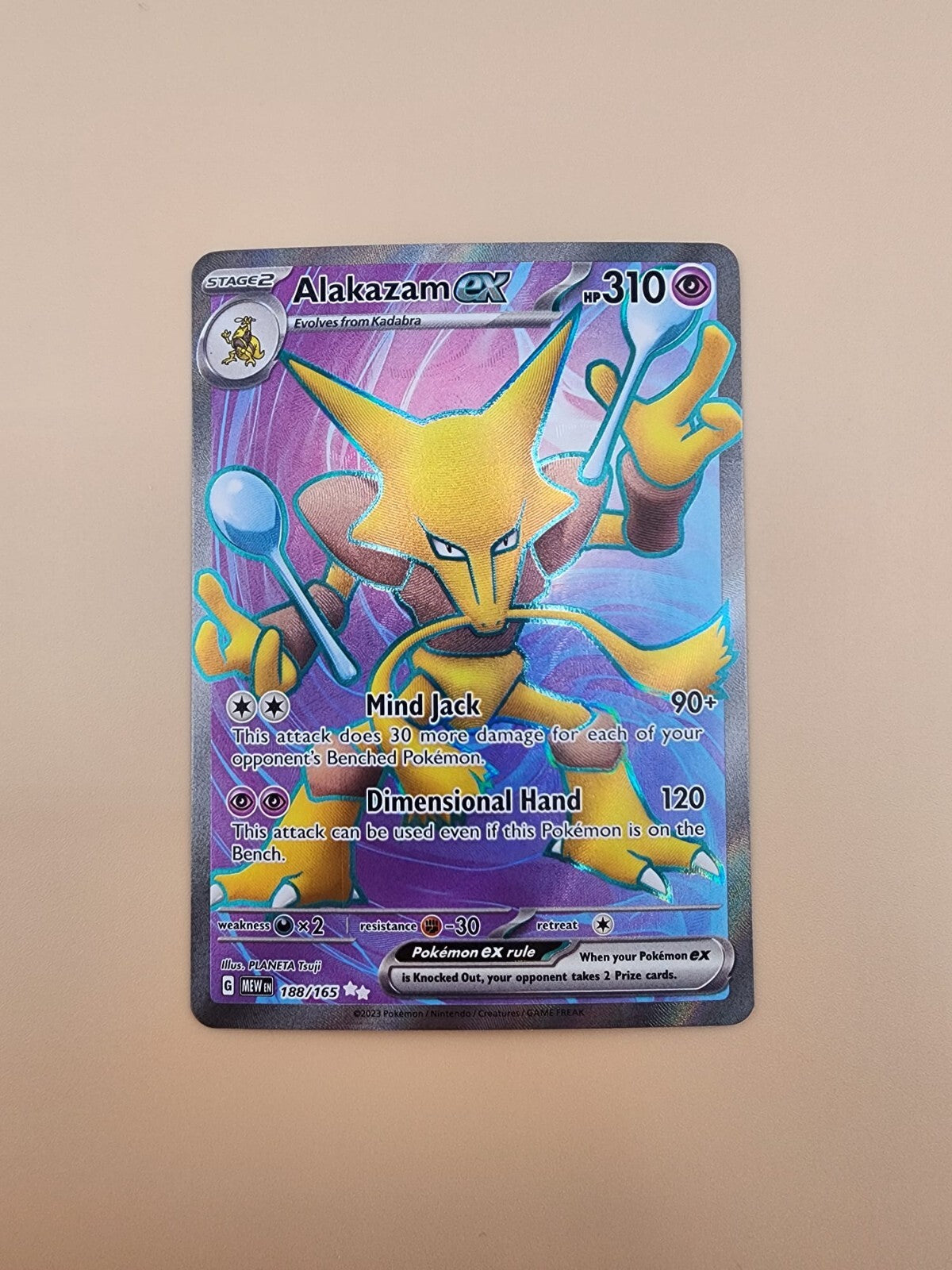 Alakazam ex 188/165 Sv: Scarlet & Violet 151 Holo Near Mint (NM)