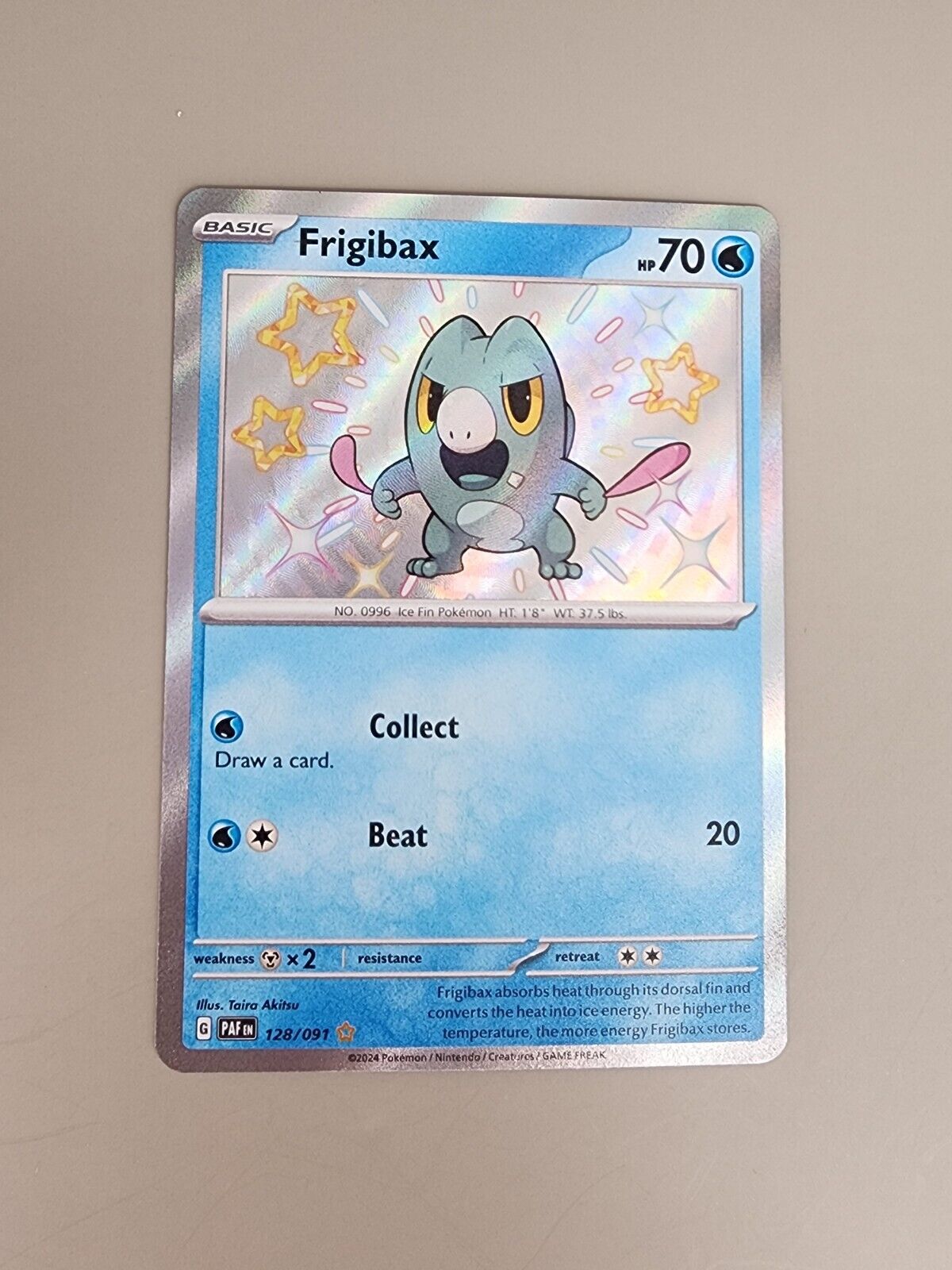 Pokémon TCG Frigibax Scarlet & Violet: Paldean Fates 128/091 Holo Shiny Rare NM