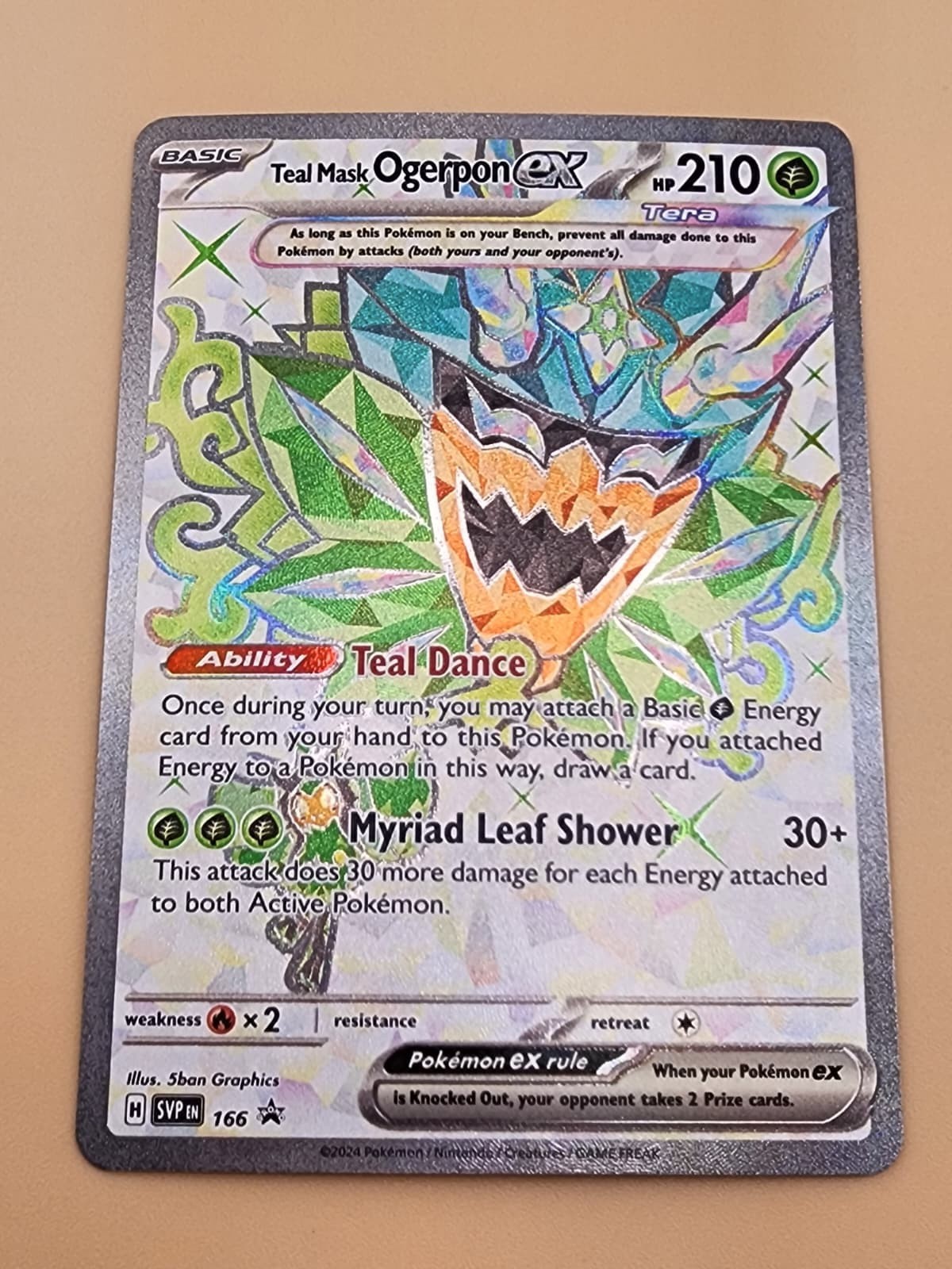 Teal Mask Ogerpon ex 166 Sv: Scarlet & Violet Promo Cards Holo Near Mint (NM)