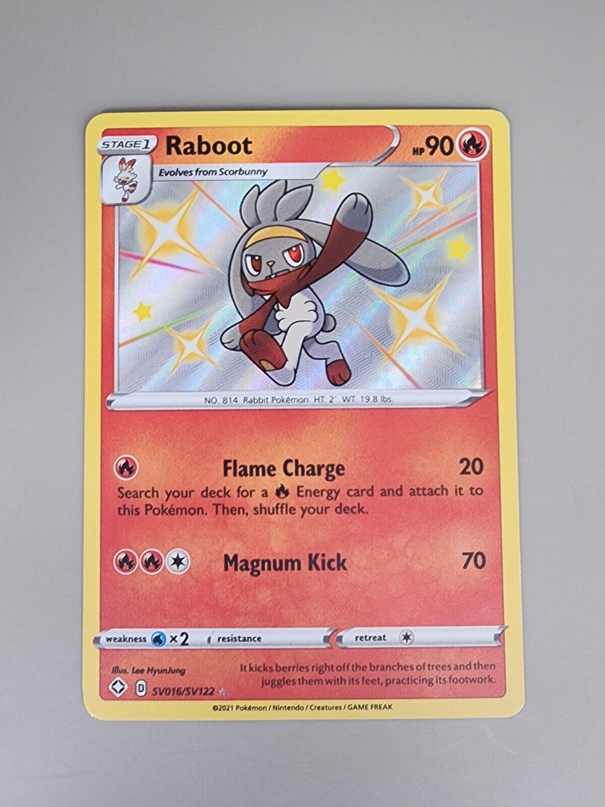 Pokémon TCG Raboot Shining Fates SV016/SV122 Holo Shiny Holo Rare