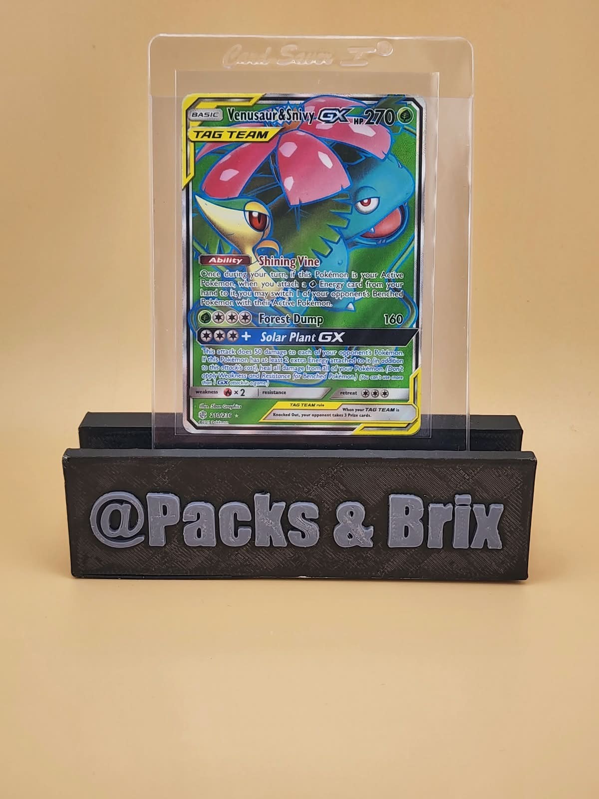 Venusaur & Snivy GX (Full Art) 210/236 Sm-Cosmic Eclipse Holo Near Mint NM