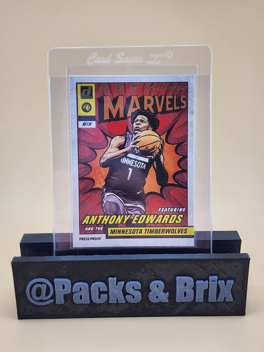 2021-22 Panini Donruss - Net Marvels Anthony Edwards #11 Press Proof White Text