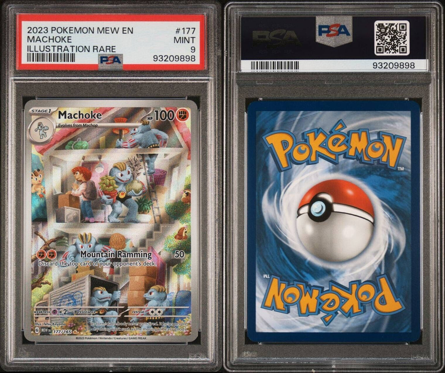 Machoke 177/165 Illustration Rare Scarlet & Violet 151 Mew EN 2023 PSA 9 MINT