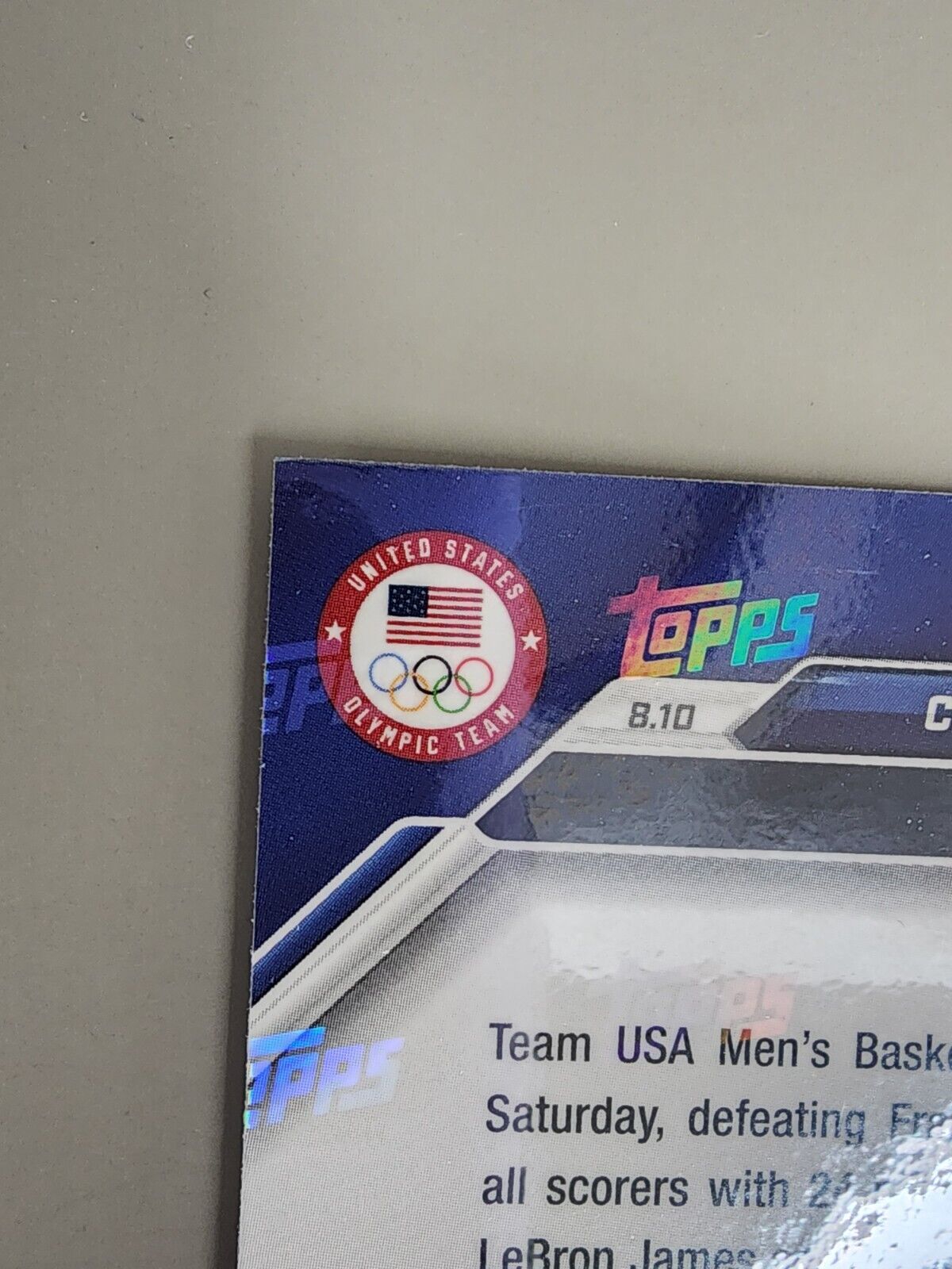 Curry James Durant Team USA Olympics 2024 Topps Now #26 RARE White Logo SP 