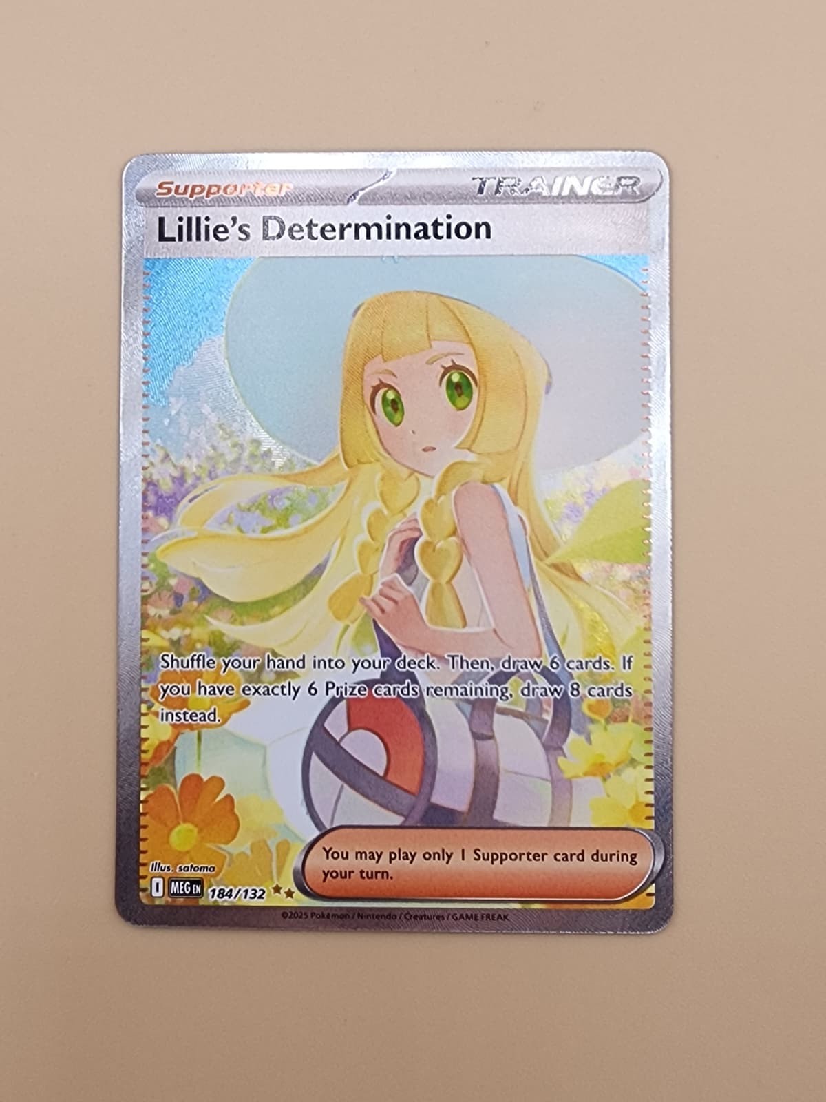Lillie's Determination 184/132 Me01: Mega Evolution Holo Near Mint (NM)