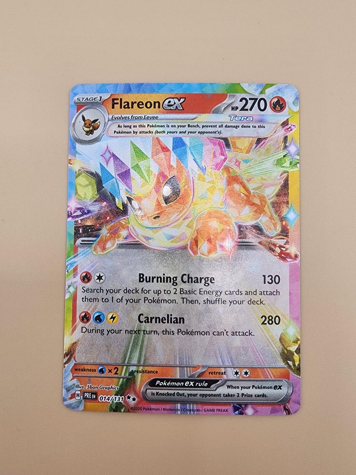 Flareon ex 014/131 Prismatic Evolutions Holo Near Mint (NM)