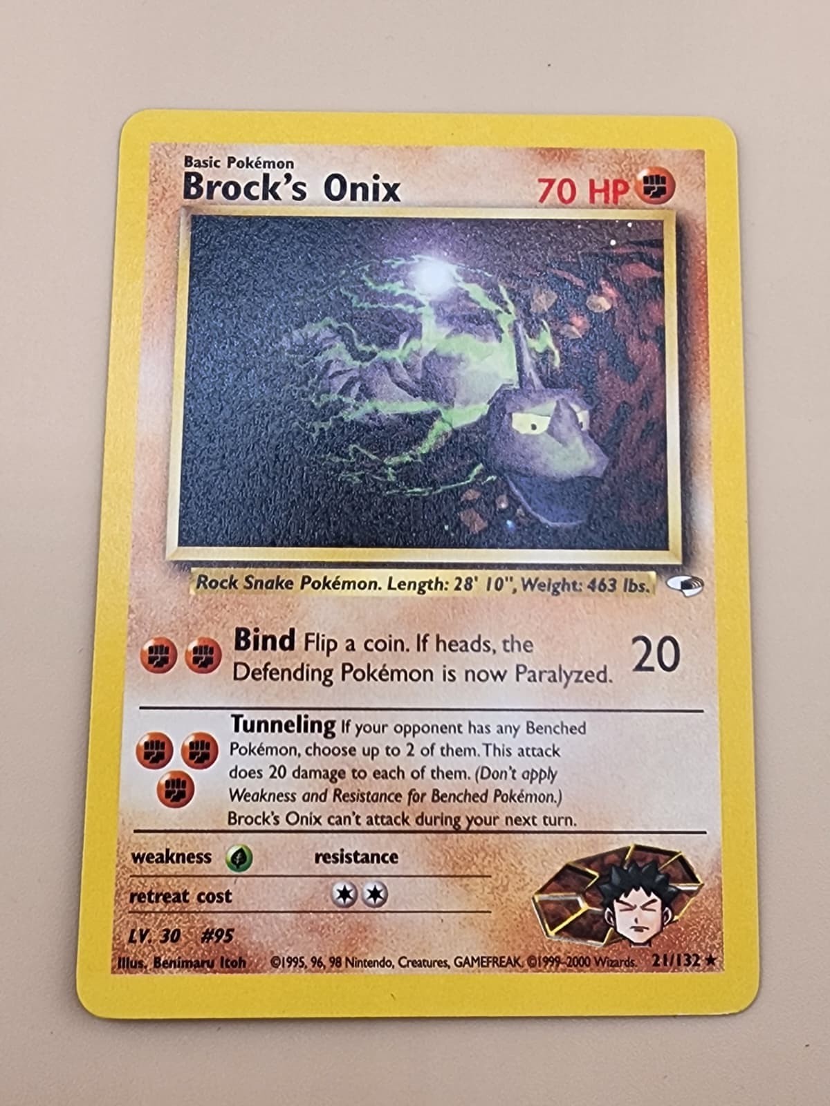 Brock's Onix 021/132 Gym Heroes Regular Lightly Played (LP)