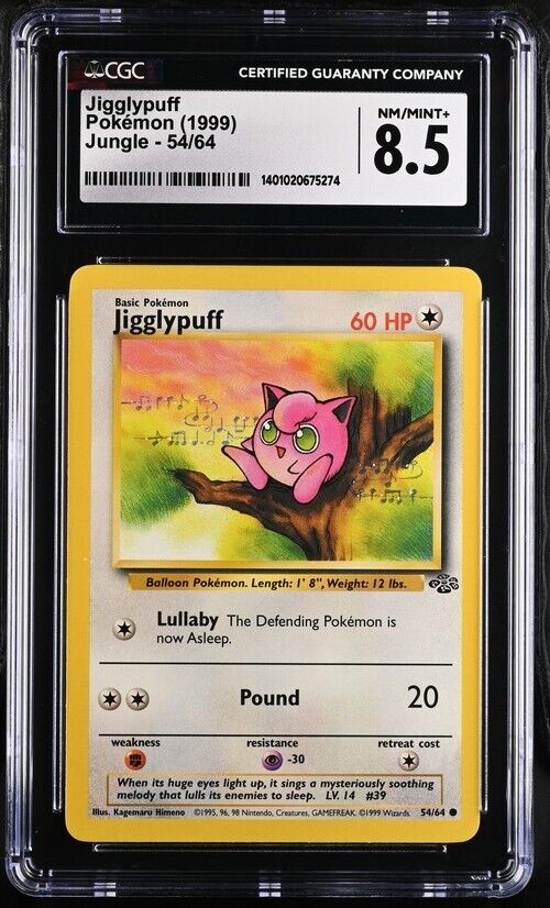 1999 Jigglypuff Pokemon TCG Jungle Unlimited CGC 8.5 Vintage Card 