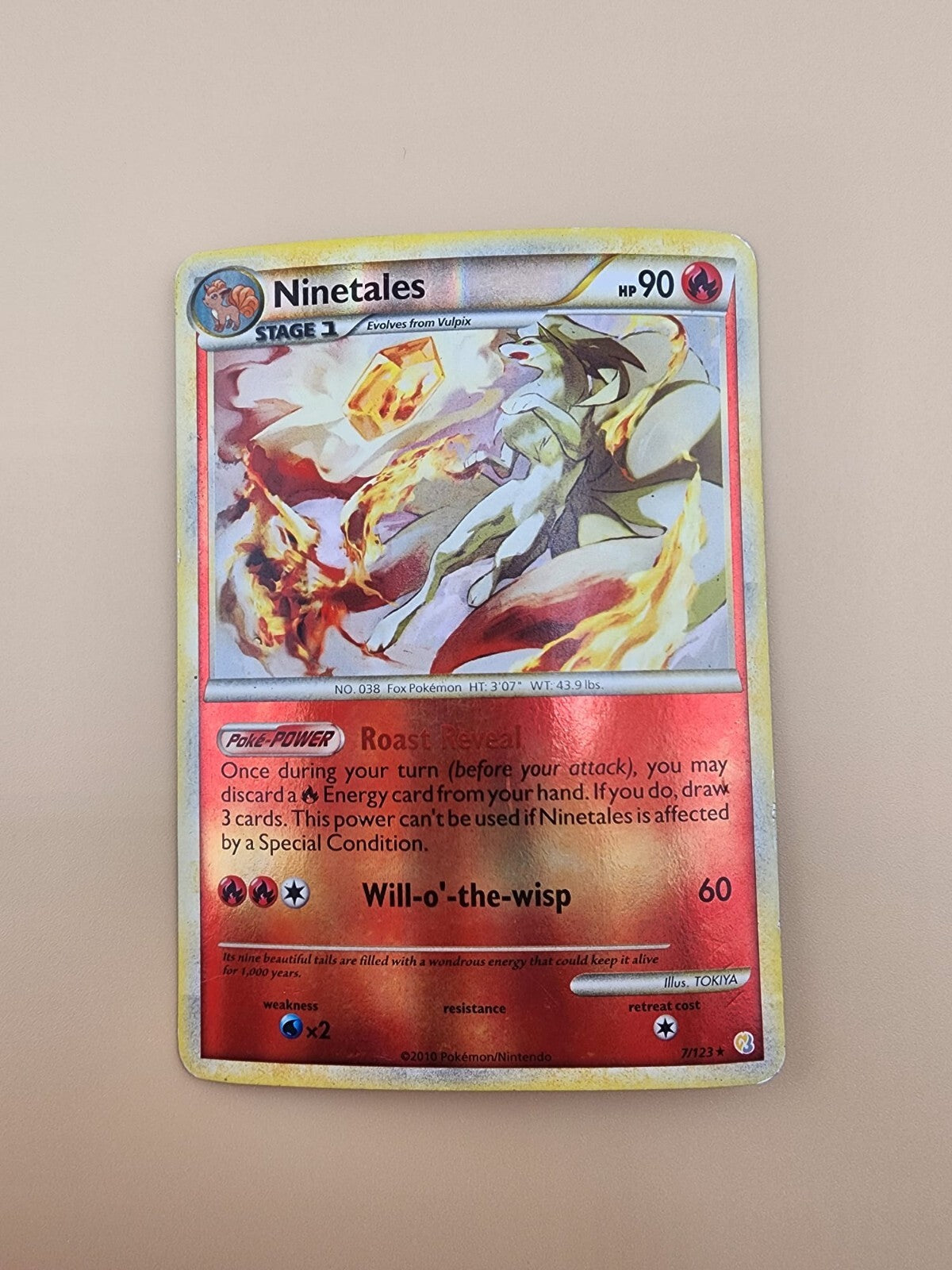 Ninetales 7/123 Heartgold & Soulsilver Holo Moderately Played (MP)