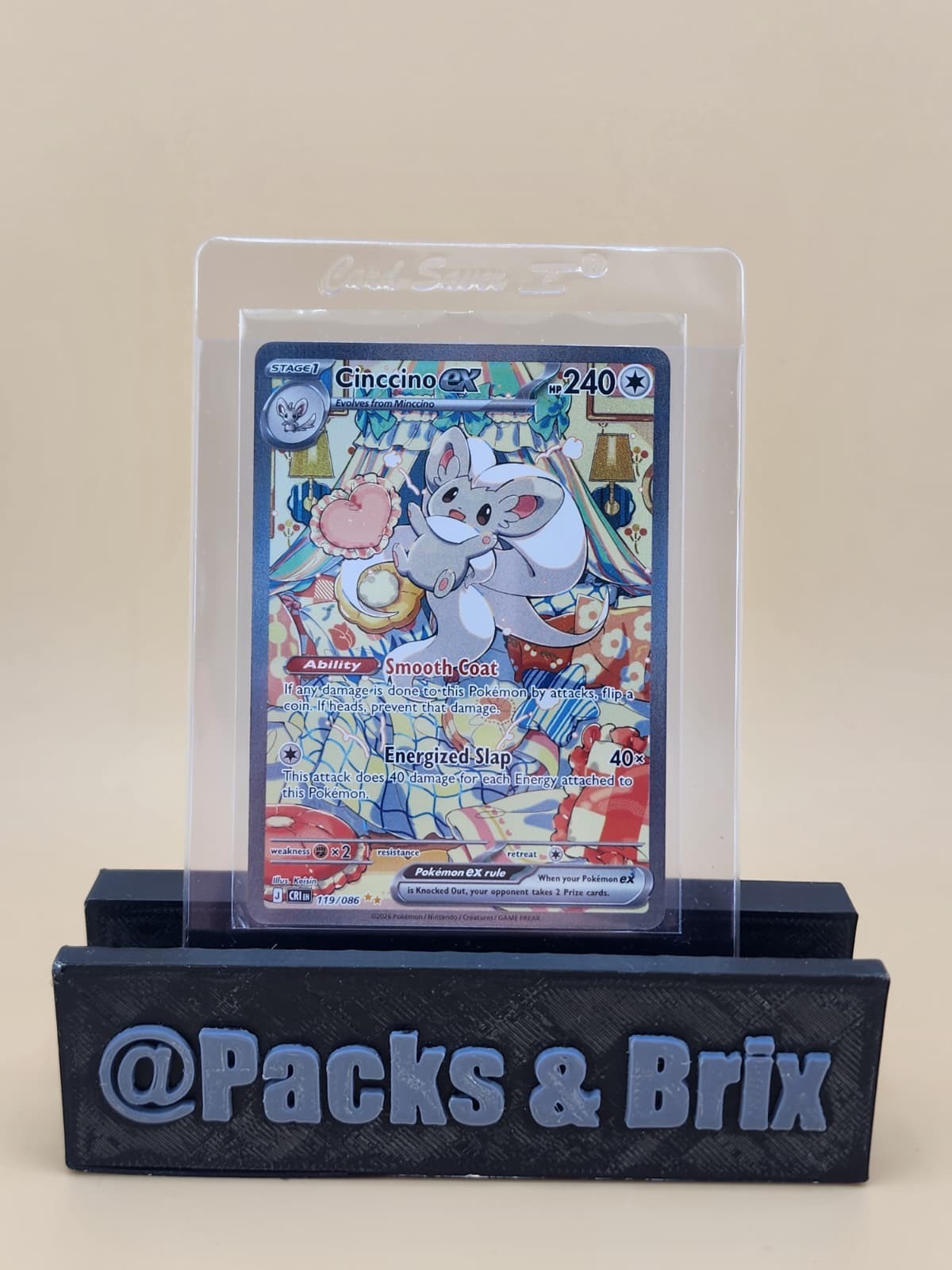 Cinccino ex 119/086 Me04: Chaos Rising Holo Near Mint (NM)