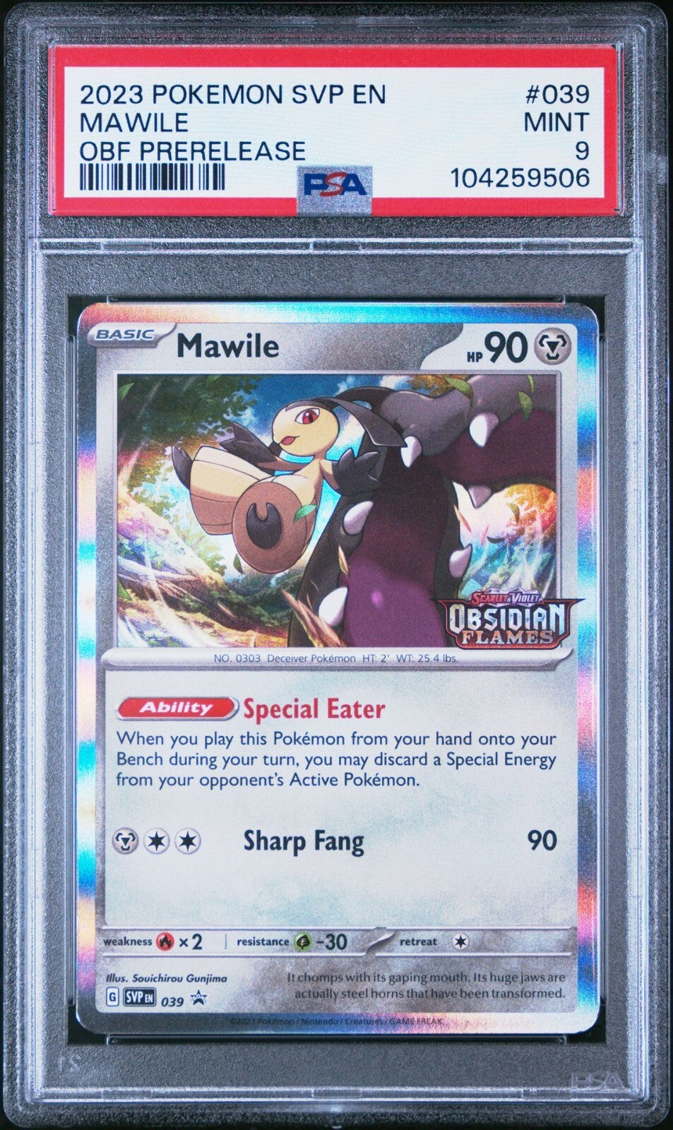 Mawile - 039 (Prerelease) 039 Sv: Scarlet & Violet Promo Cards Holo PSA 9