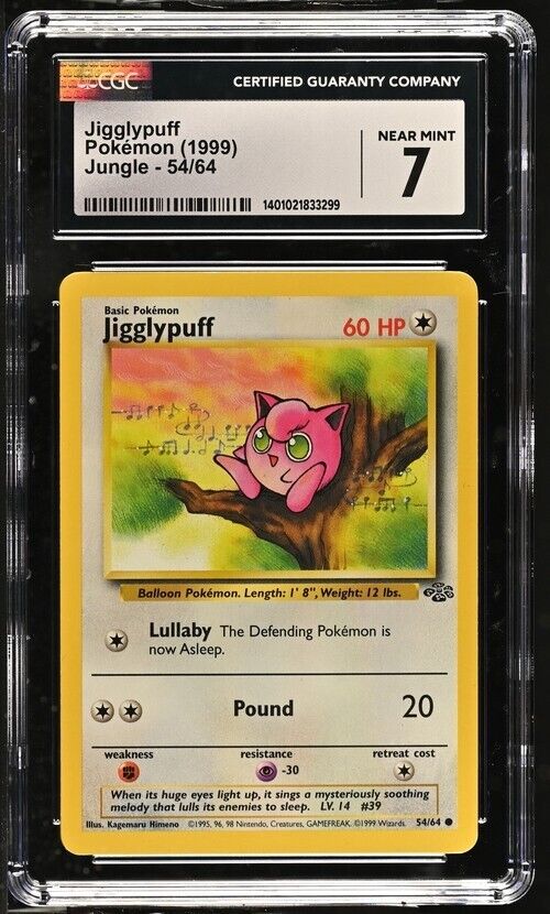 Pokemon Jungle Common 1st Edition Jigglypuff 54/64 CGC 7 Near Mint