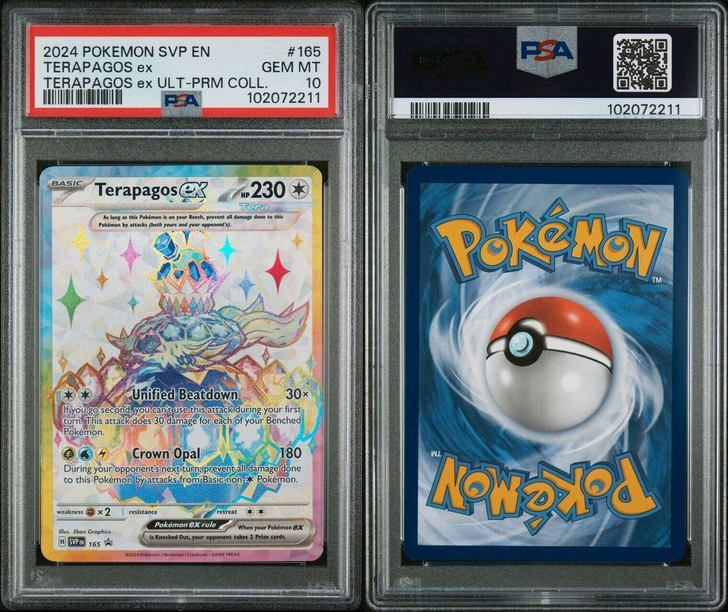 2024 POKEMON SVP EN-SV BLACK STAR PROMO #165 TERAPAGOS EX PSA 10