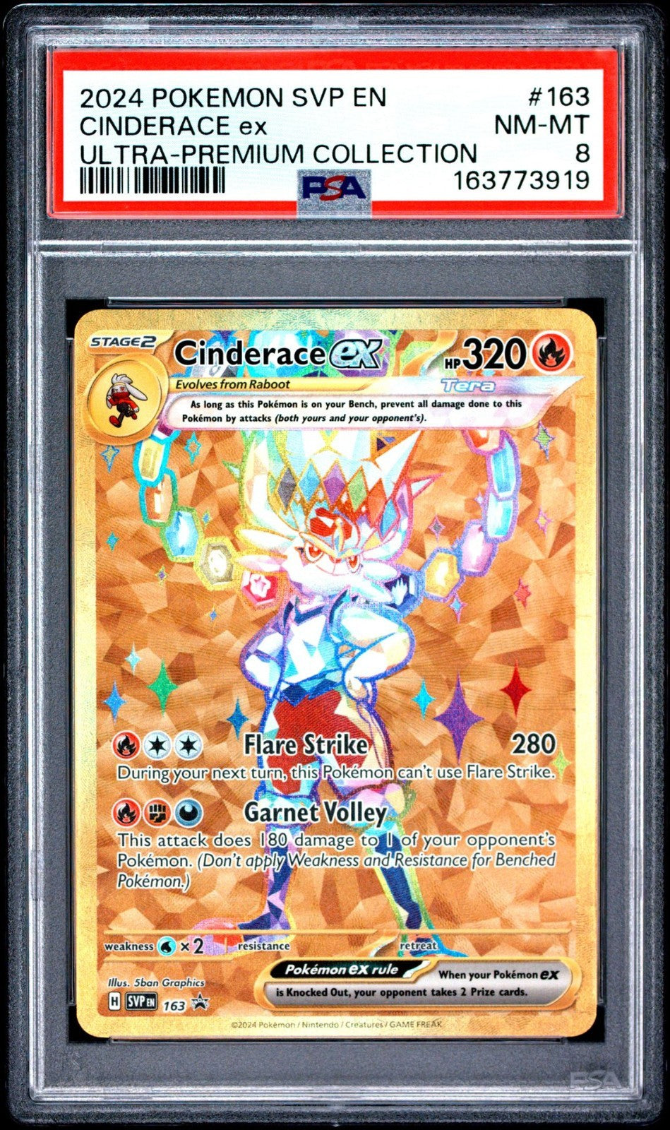 2024 POKEMON SVP PROMO ULTRA-PREMIUM COLLECTION #163 CINDERACE EX PSA 8