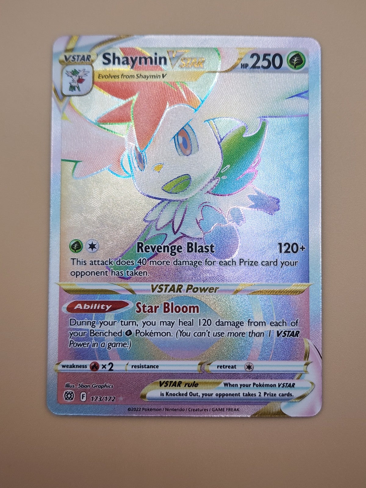 Shaymin VSTAR (Secret) 173/172 Brilliant Stars Holo NM