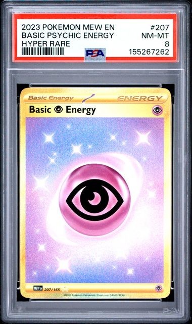 2023 Pokémon 151 Basic Psychic Energy Hyper Rare #207 PSA 8 Gold Card