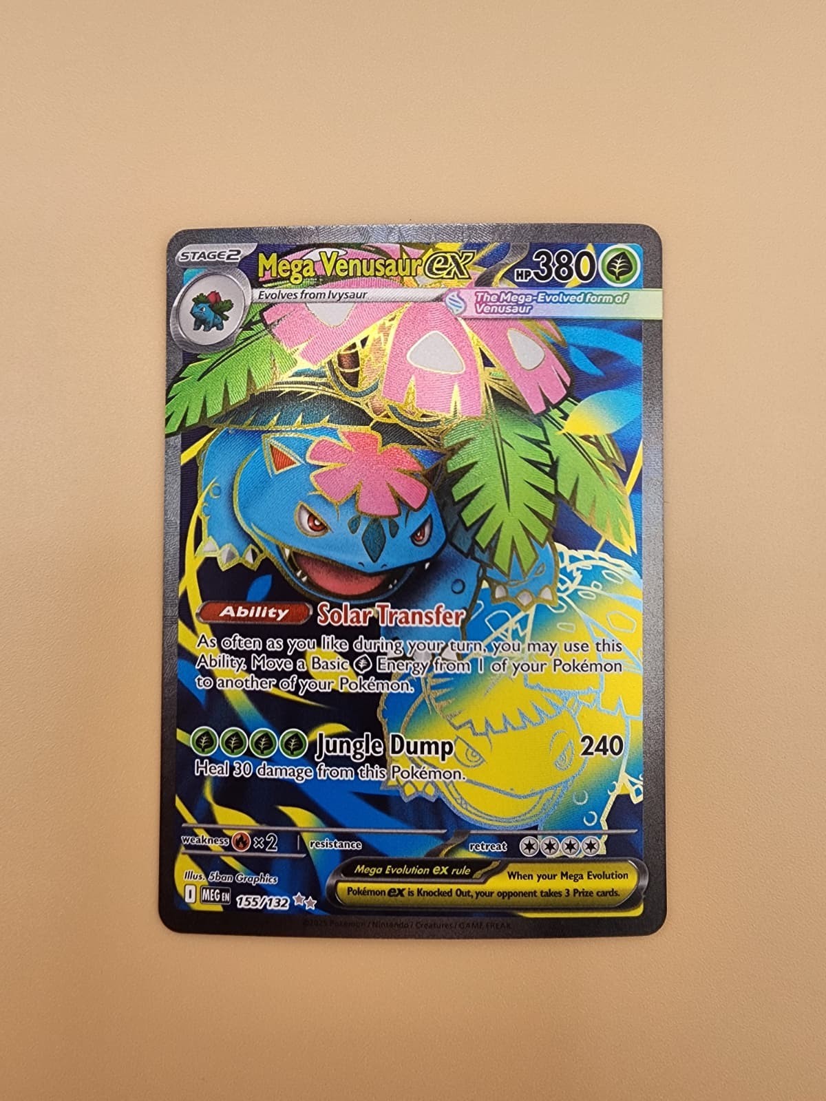 Pokémon Mega Venusaur EX Full Art Holo 155/132 : Mega Evolution Near Mint  (NM)