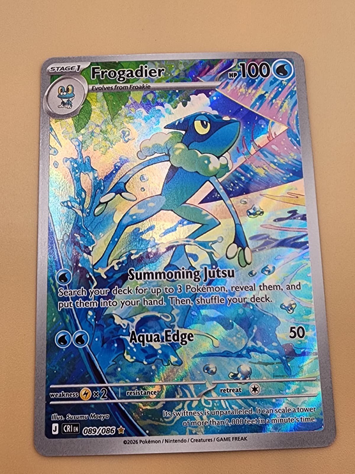 Frogadier 089/086 Me04: Chaos Rising Holo Near Mint NM