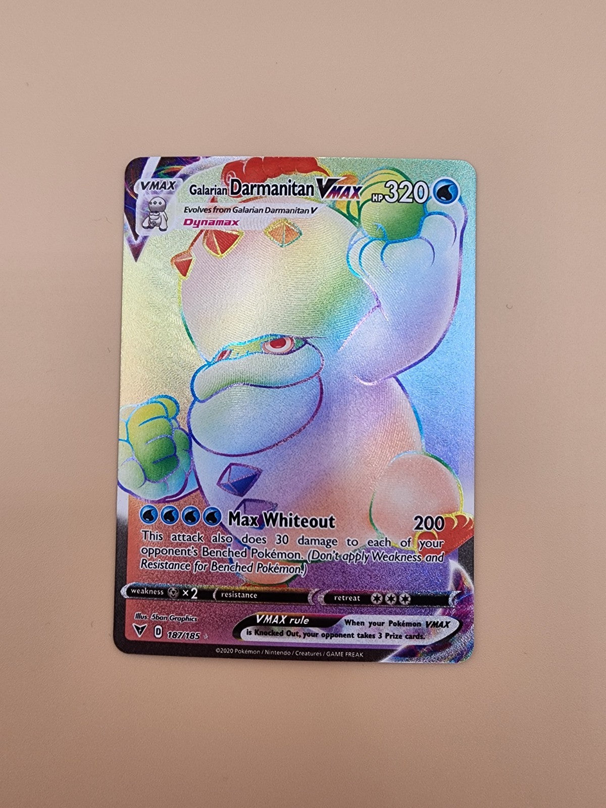 Galarian Darmanitan VMAX (Secret) 187/185 Swsh04: Vivid Voltage Holo