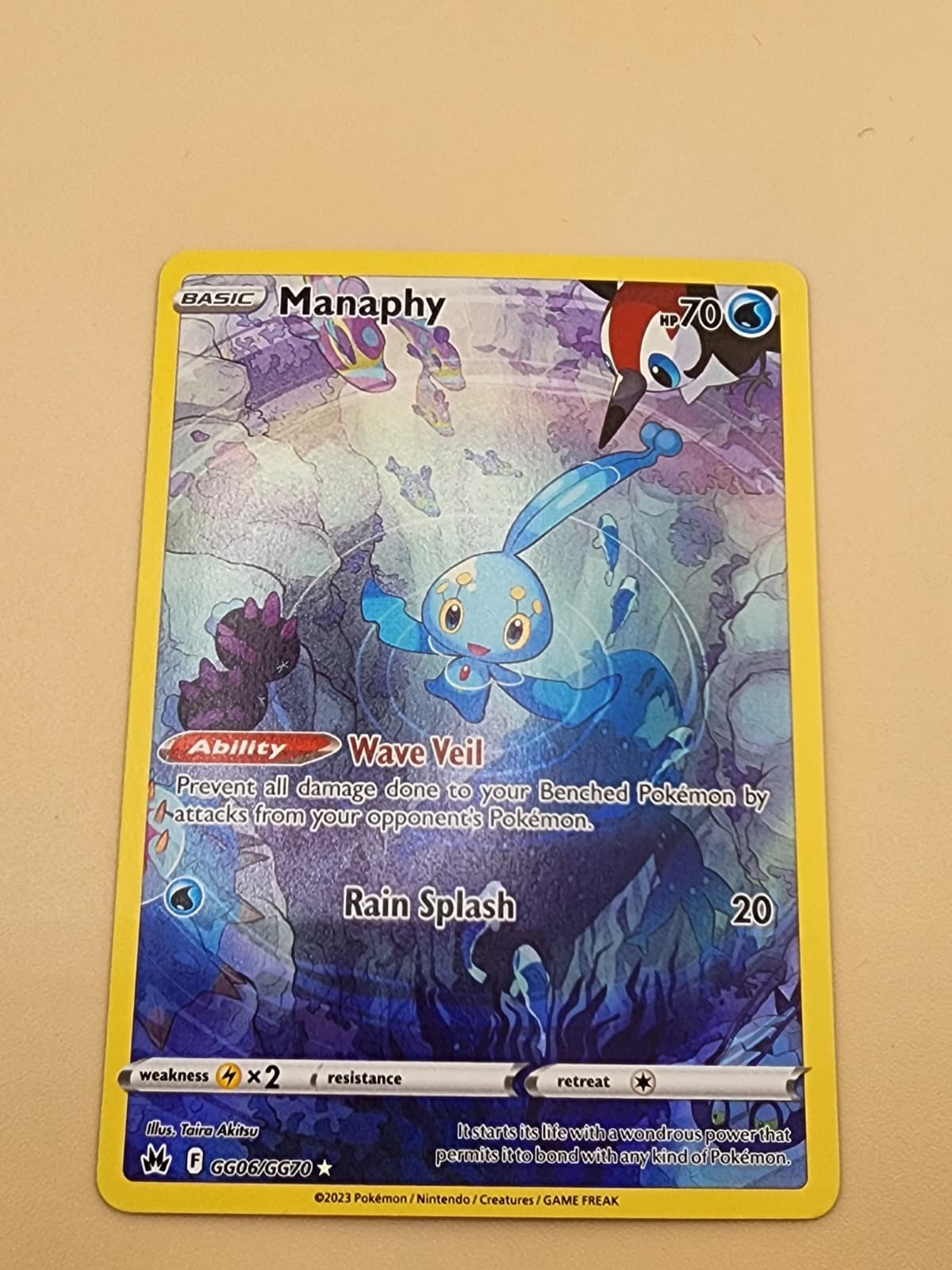 Manaphy GG06/GG70 SWSH: Crown Zenith: Galarian Gallery Holo Near Mint NM
