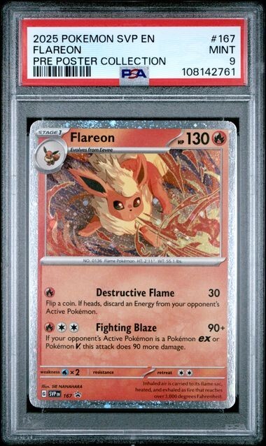 Flareon #167 PSA 9 Scarlet & Violet PRE Poster Collection