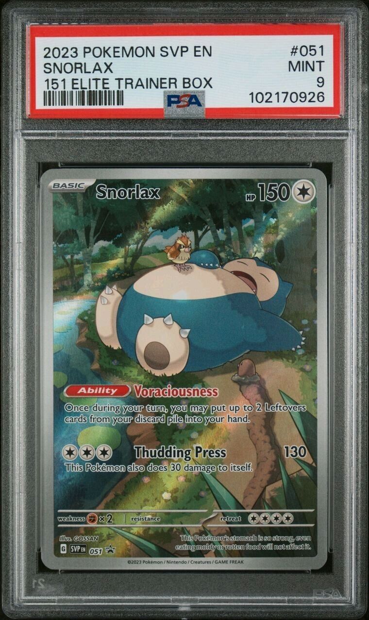 Snorlax 2023 Pokemon SVP EN-SV Black Star Promo #051 PSA 9