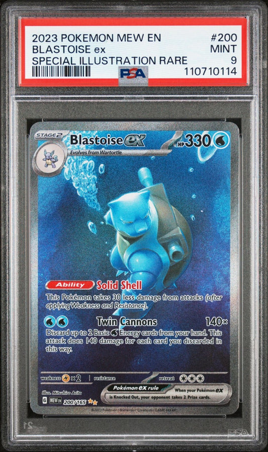 2023 Pokemon Mew EN Special Illustration Rare Blastoise EX PSA 9 200/165