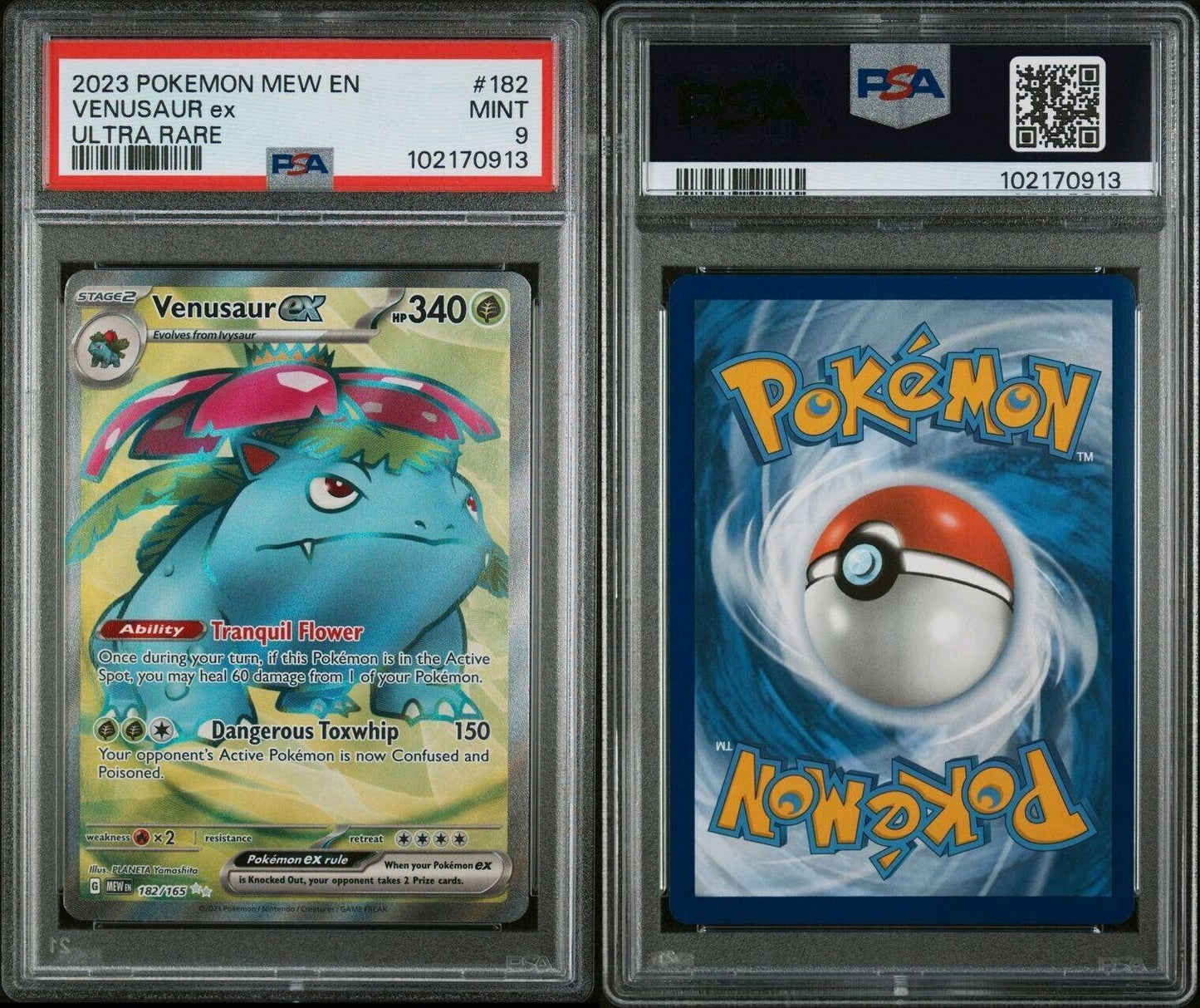 2023 POKEMON MEW EN-151 ULTRA RARE #182 VENUSAUR EX PSA 9