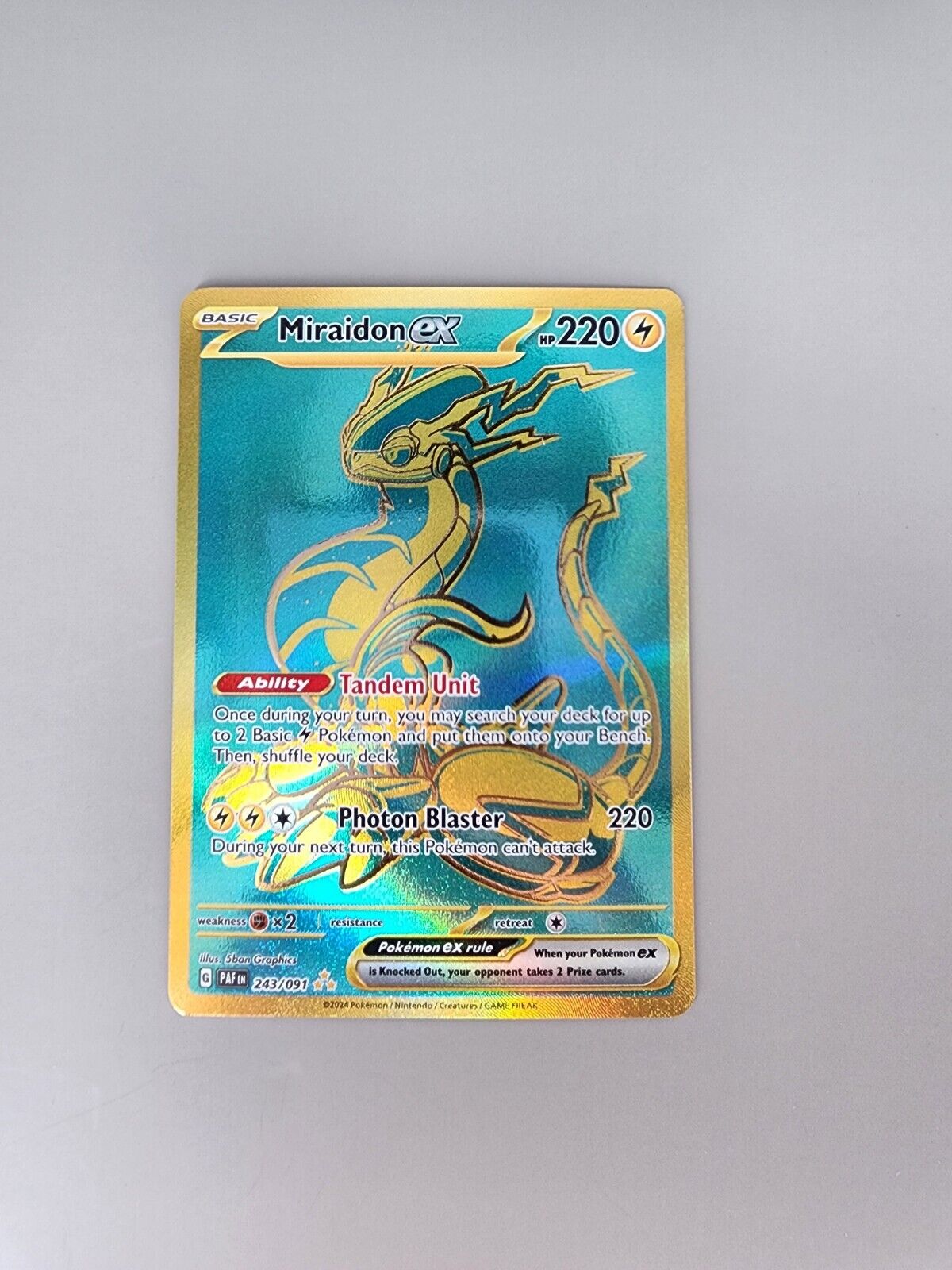 Pokémon TCG Miraidon ex Scarlet & Violet: Paldean Fates 243/091 Holo Hyper Rare