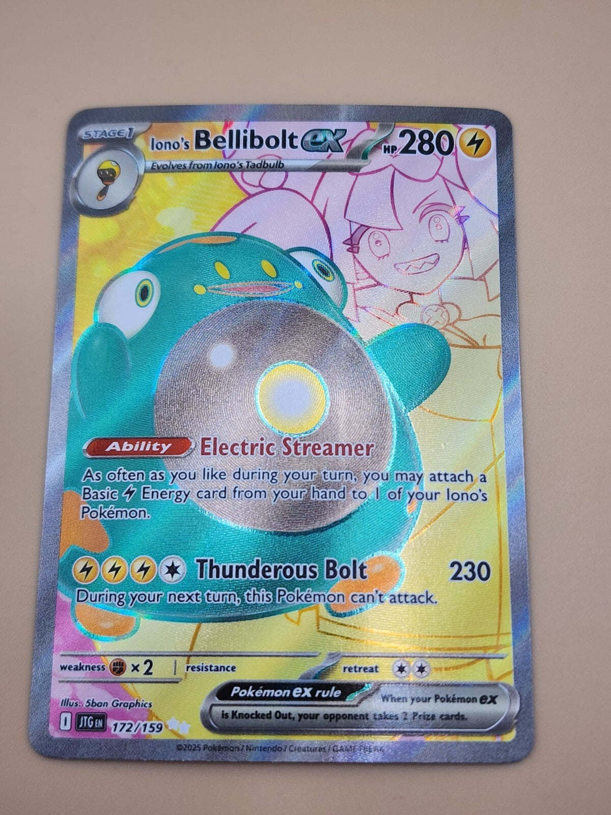 Iono's Bellibolt ex 172/159 Sv09: Journey Together Holo NM