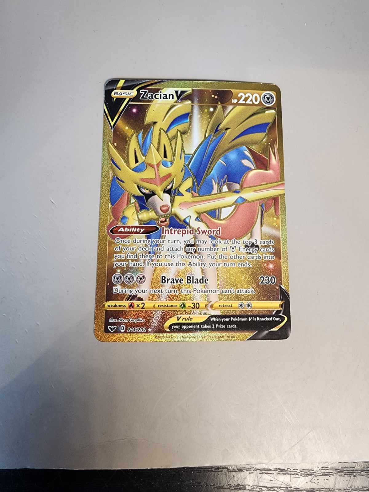 Zacian V (Secret) 211/202 Swsh01: Sword & Shield Holo HP