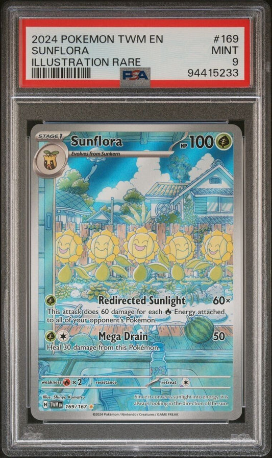 Sunflora 169/167 Illustration Rare Pokemon Twilight Masquerade PSA 9 Mint