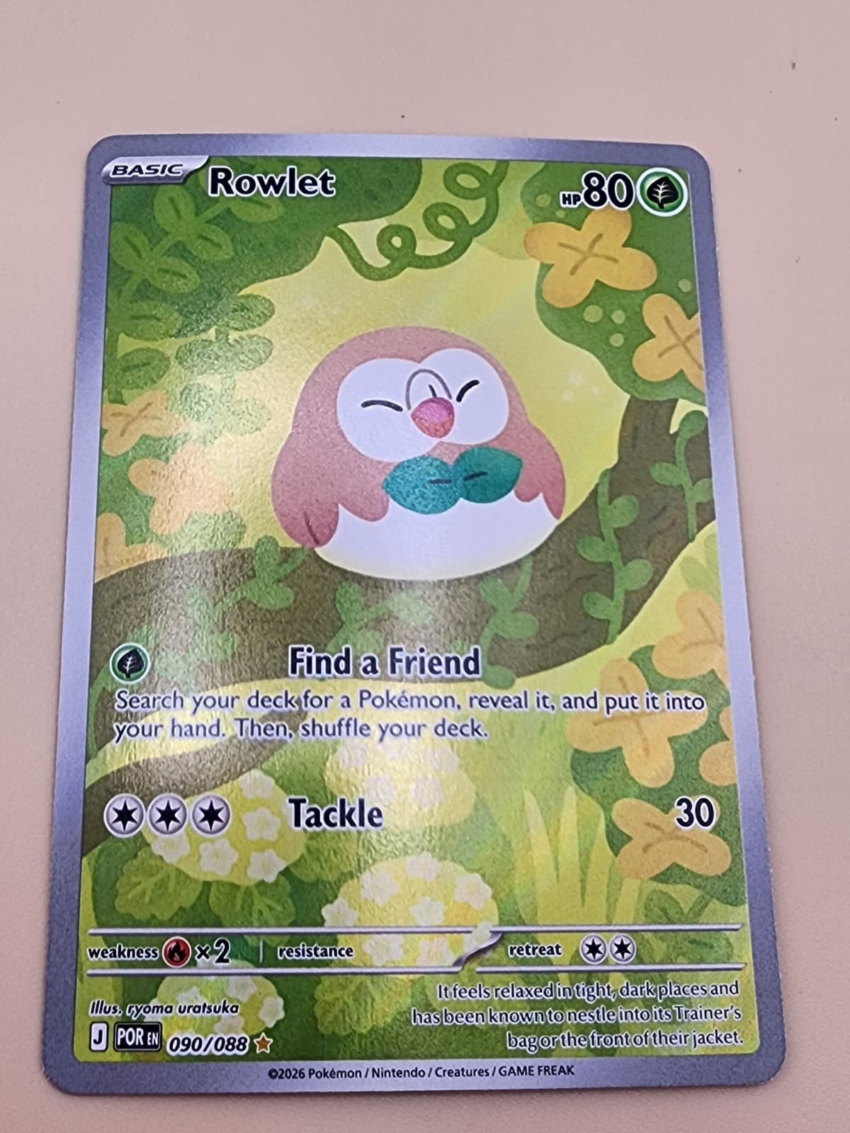 Rowlet 090/088 Me03: Perfect Order Holo near Mint (NM)