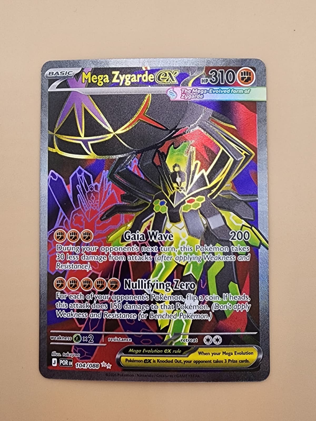 Mega Zygarde ex 104/088 Me03: Perfect Order Holo Near Mint (NM)