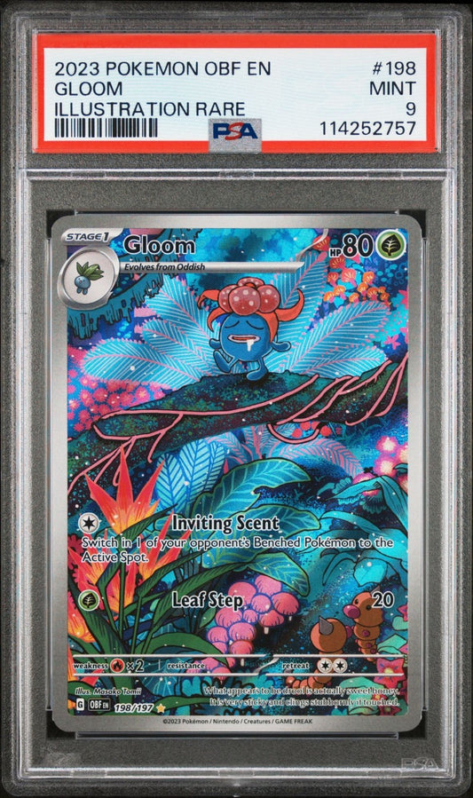2023 POKEMON Gloom Obsidian Flames Illustration Rare 198/197 PSA MINT 9