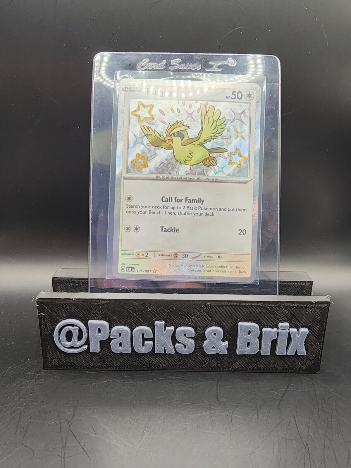 Pokemon Pidgey 196/091 Paldean Fates Shiny Rare 2024 NM