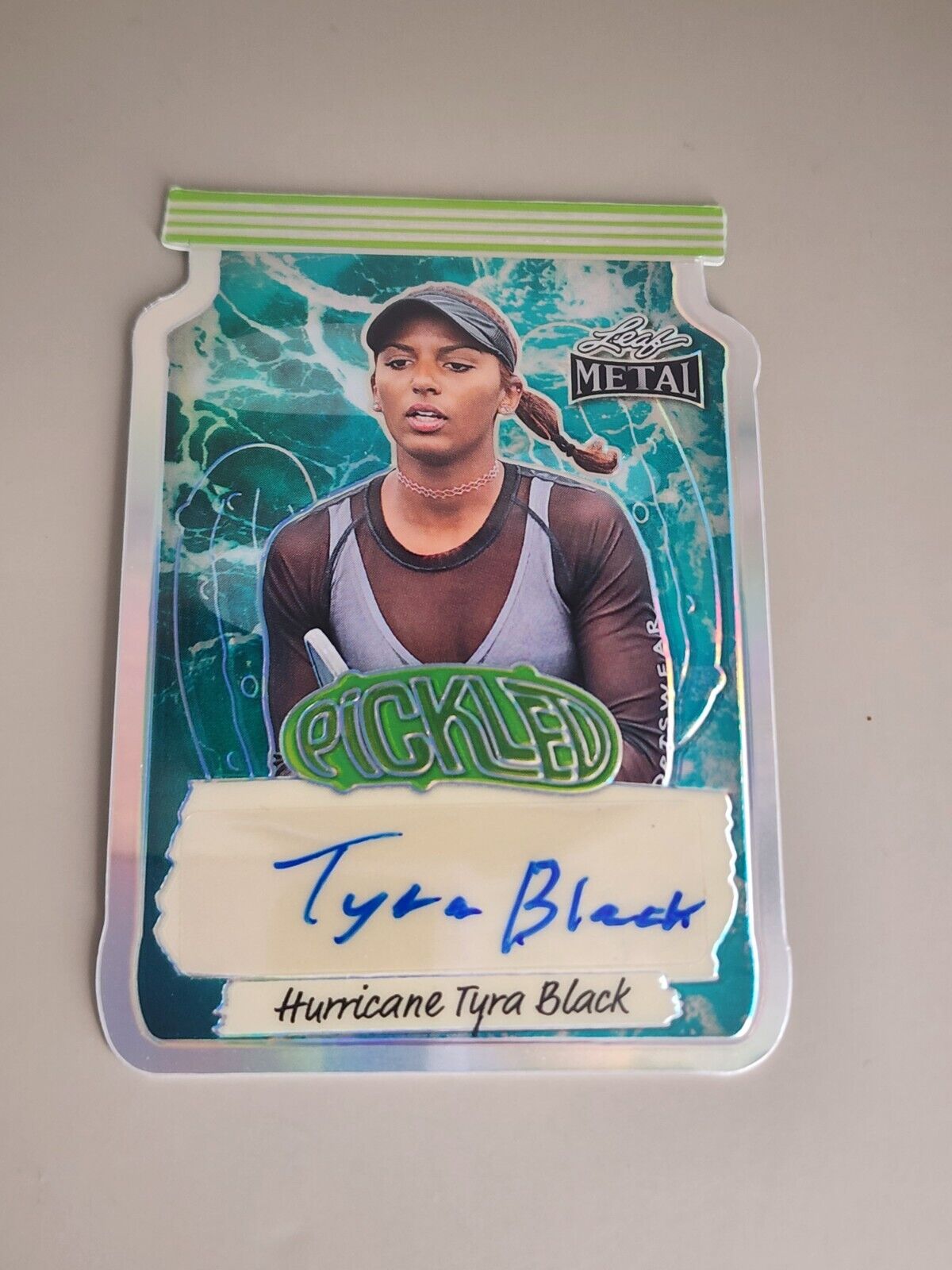 2024 Leaf Metal Pickled Die-Cut HURRICANE TYRA BLACK Pickleball AUTO 1/4