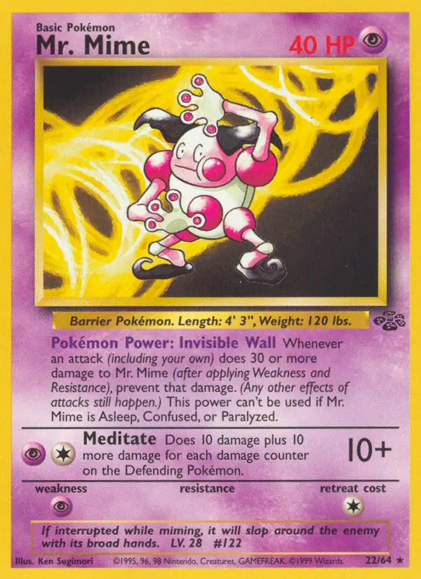 Mr. Mime 22/64 Jungle Regular Moderately Played MP