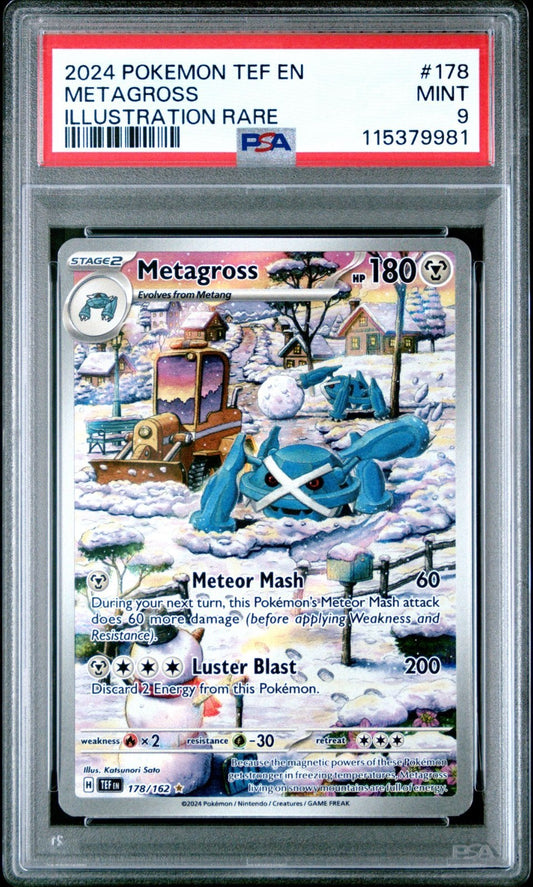 2024 Pokemon - Metagross #178/162 Illustration Rare Temporal Forces -  PSA 9