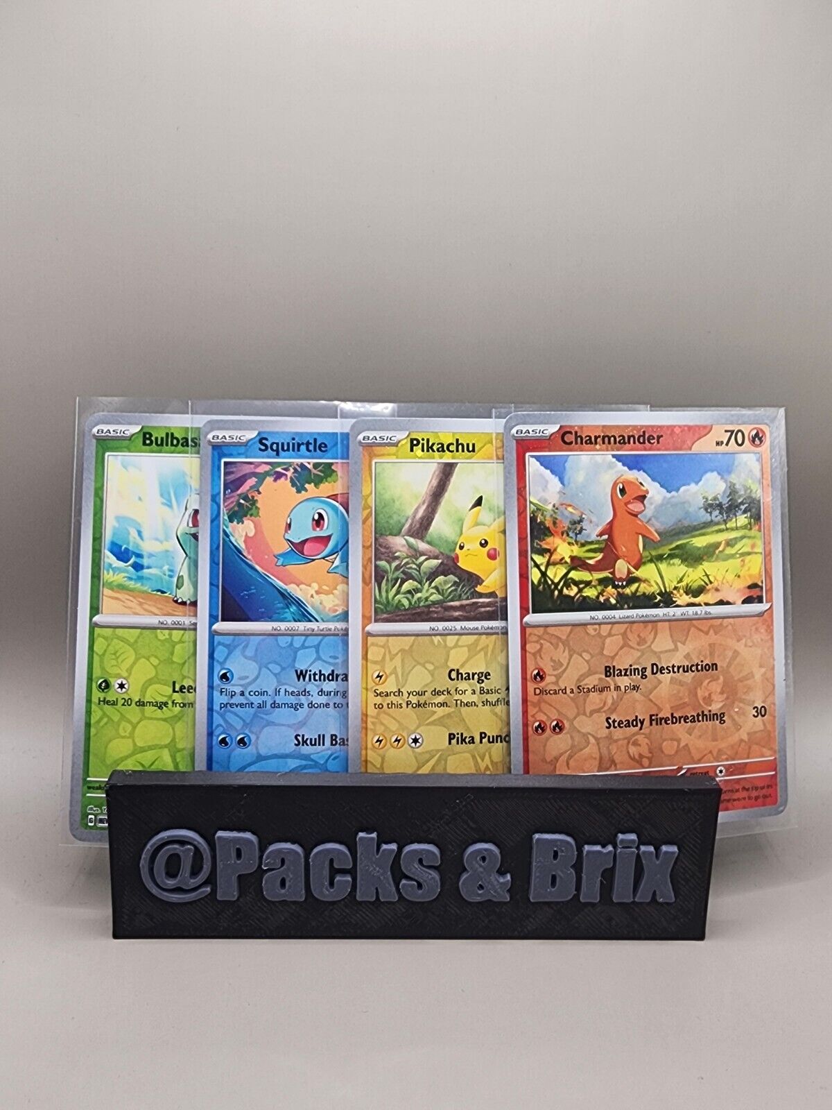 Pokemon Costco 151 Cosmo Foil Promo Set Pikachu Squirtle Charmander Bulbasaur 