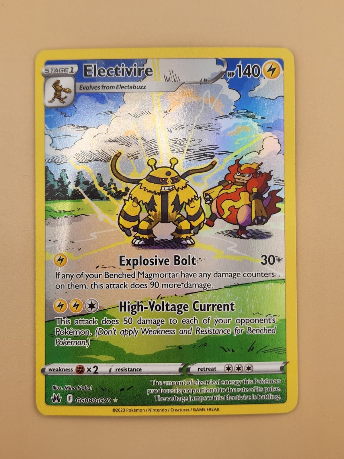 Electivire GG08/GG70 SWSH: Crown Zenith: Galarian Gallery Holo Near Mint NM