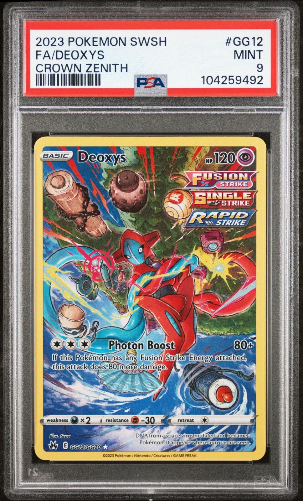 Deoxys GG12/GG70 Crown Zenith: Galarian Gallery Holo PSA 9