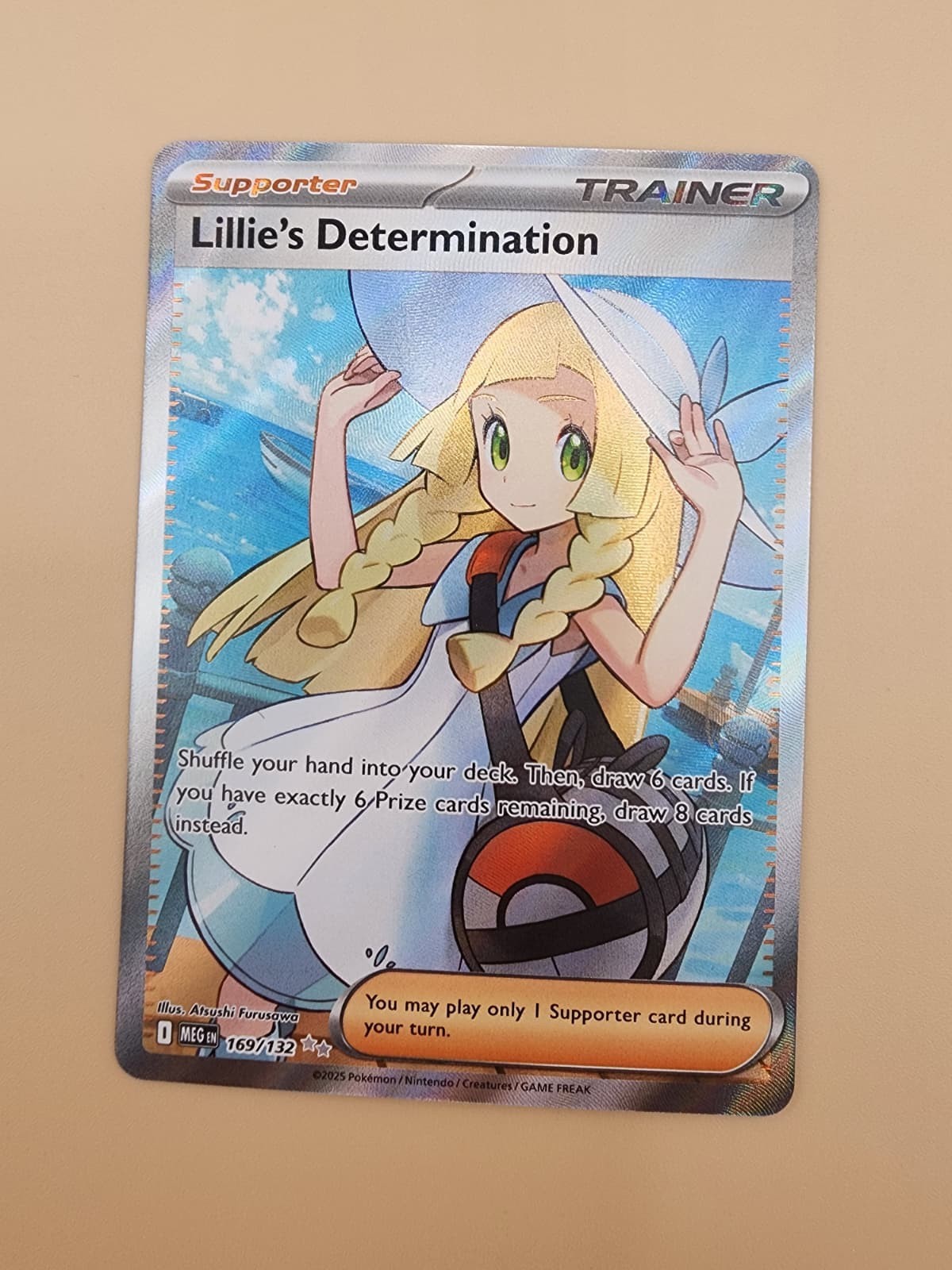 Lillie's Determination 169/132 Me01: Mega Evolution Holo Near Mint (NM)