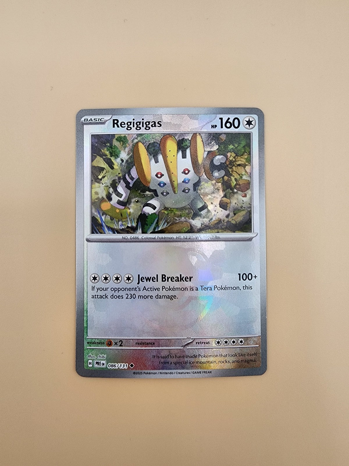 Regigigas (Master Ball Pattern) 086/131 Sv: Prismatic Evolutions Holo