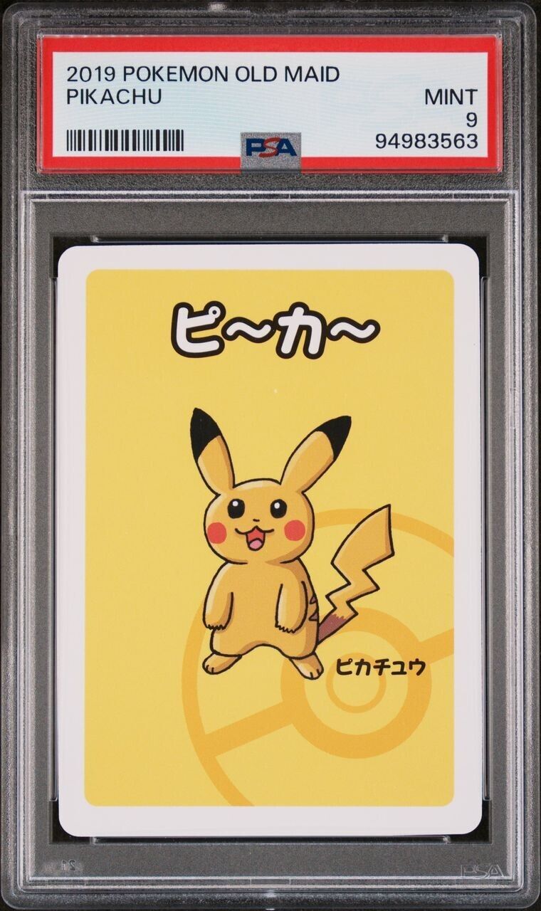 PSA 9 Pikachu Old Maid 2019 Red Back Promo Japanese Pokemon Card Mint