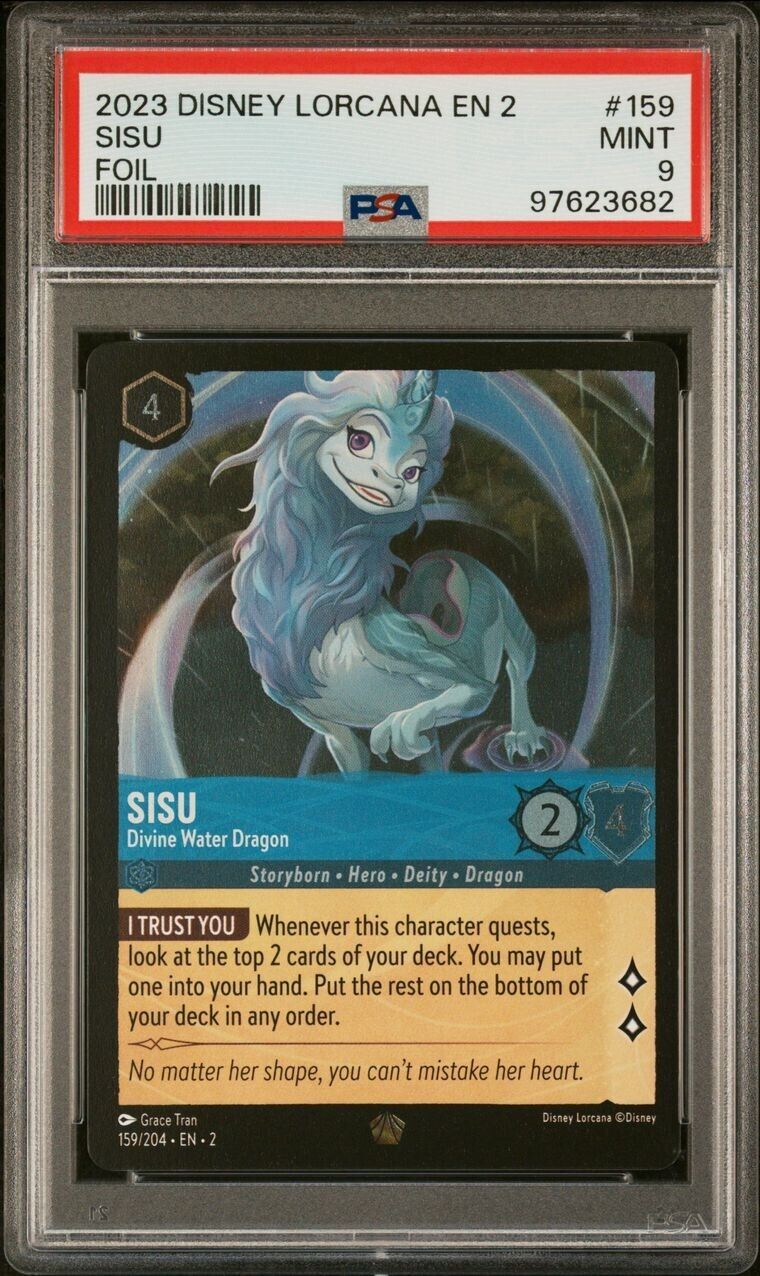 2023 Disney Lorcana EN 2 Foil Sisu Divine Water Dragon #159 PSA 9