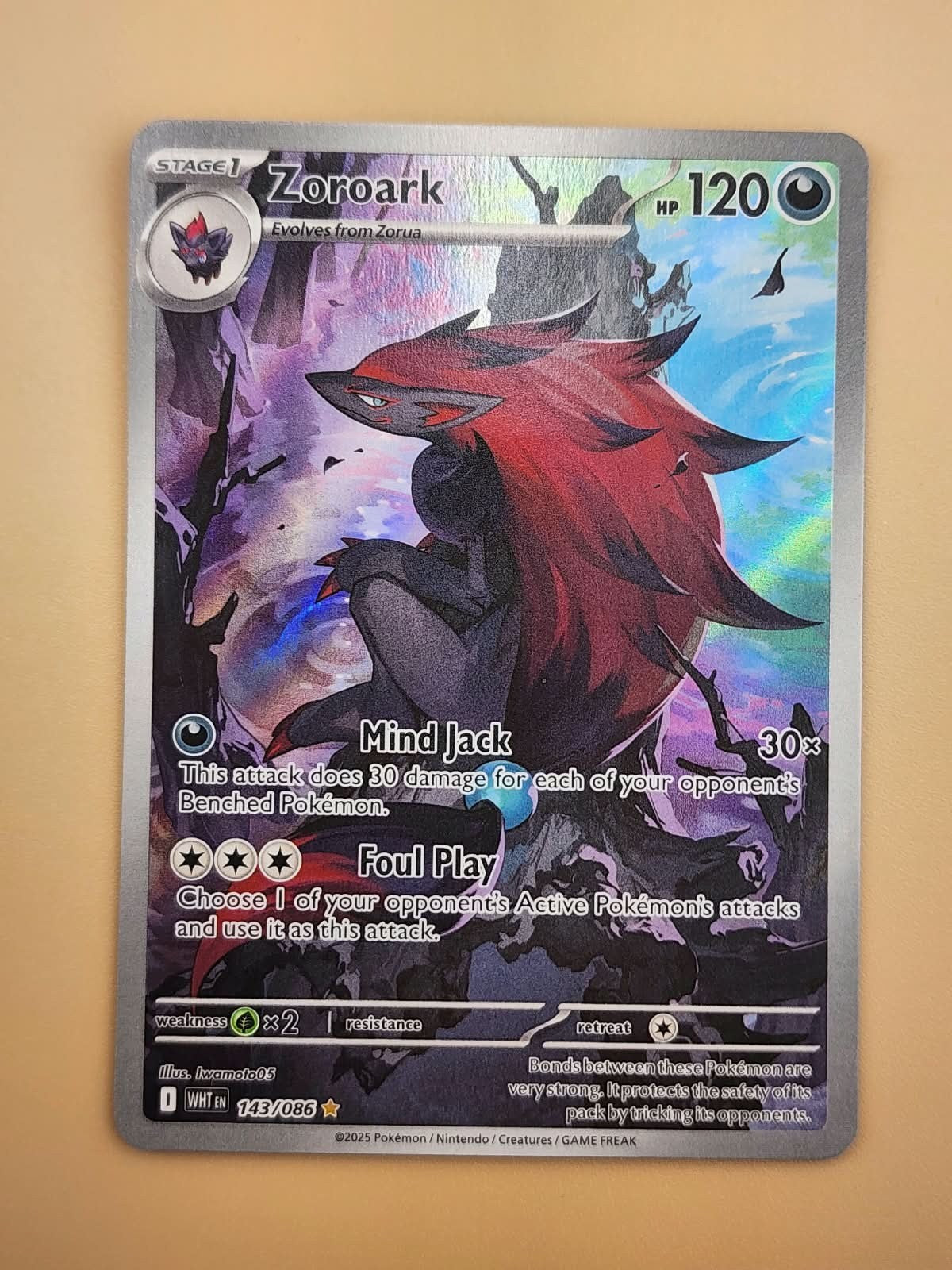 Zoroark 143/086 Sv: White Flare Holo Near Mint NM