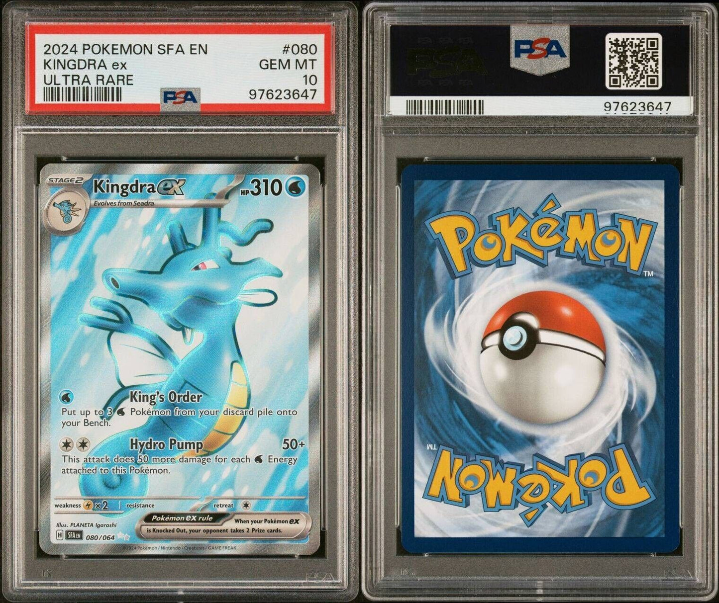 Kingdra ex 080/064 Full Art Shrouded Fable SFA Pokemon Card GEM MINT PSA 10