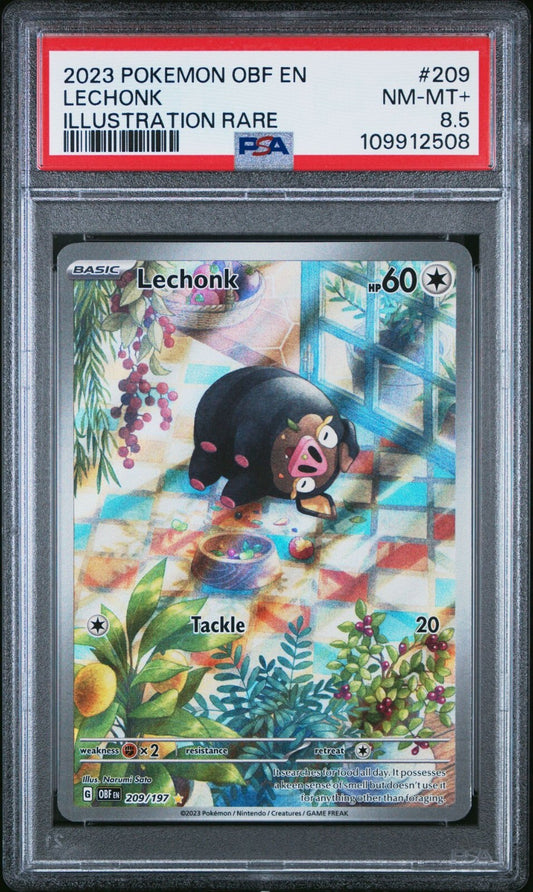 Lechonk 209/197 Sv03: Obsidian Flames Holo NEAR MINT PSA 8.5