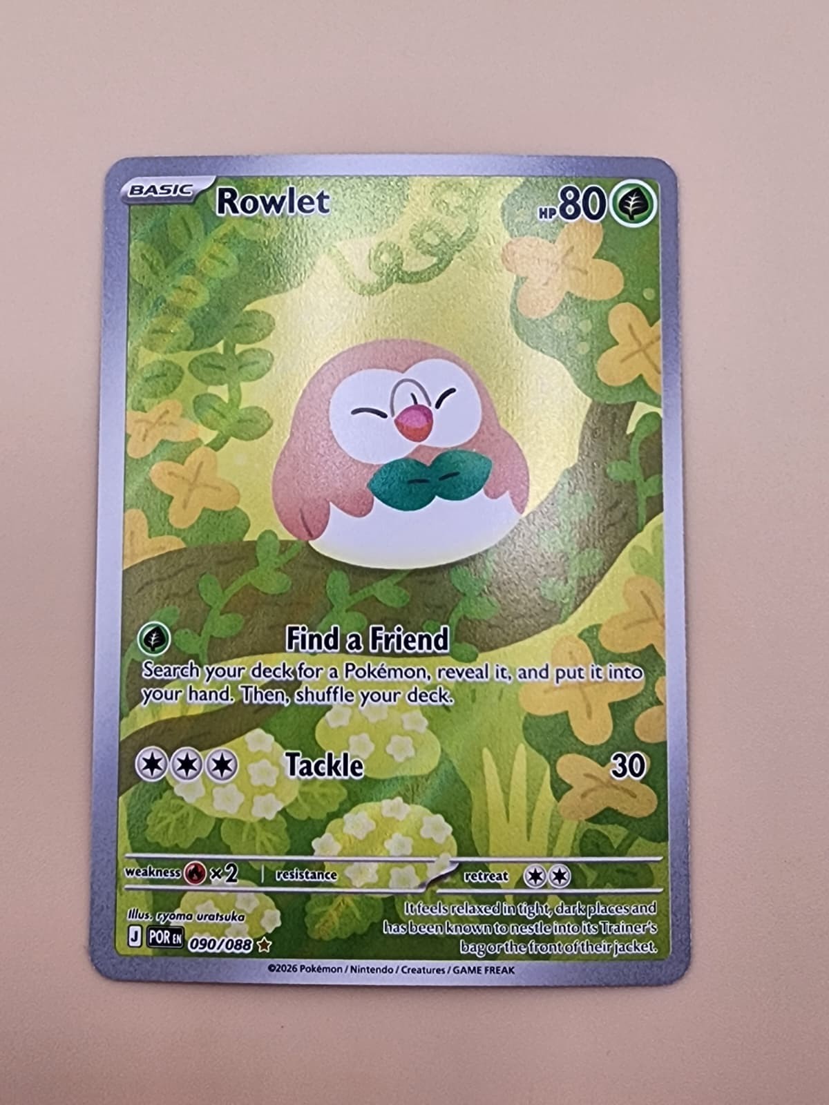 Rowlet 090/088 Me03: Perfect Order Holo Near Mint (NM)